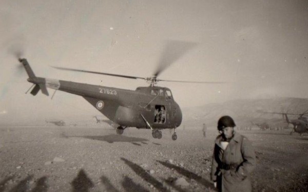 Helico Sikorsky en opération dans les AURES En canadienne le Lt LEMEL