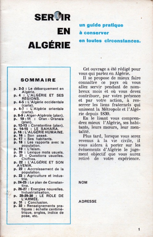 servir en Algérie