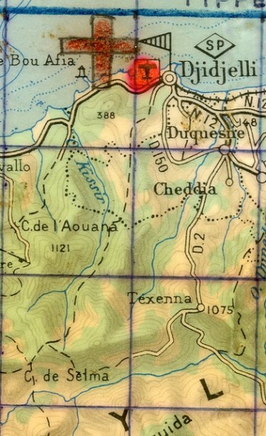 L'opération se déroule dans la région de EL OUDJA -Le long de piste en pointillés à hauteur de la fourche formée par le haut de l'Oued KISSIR